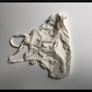 Daisy Appliqué Mesh Crop Top